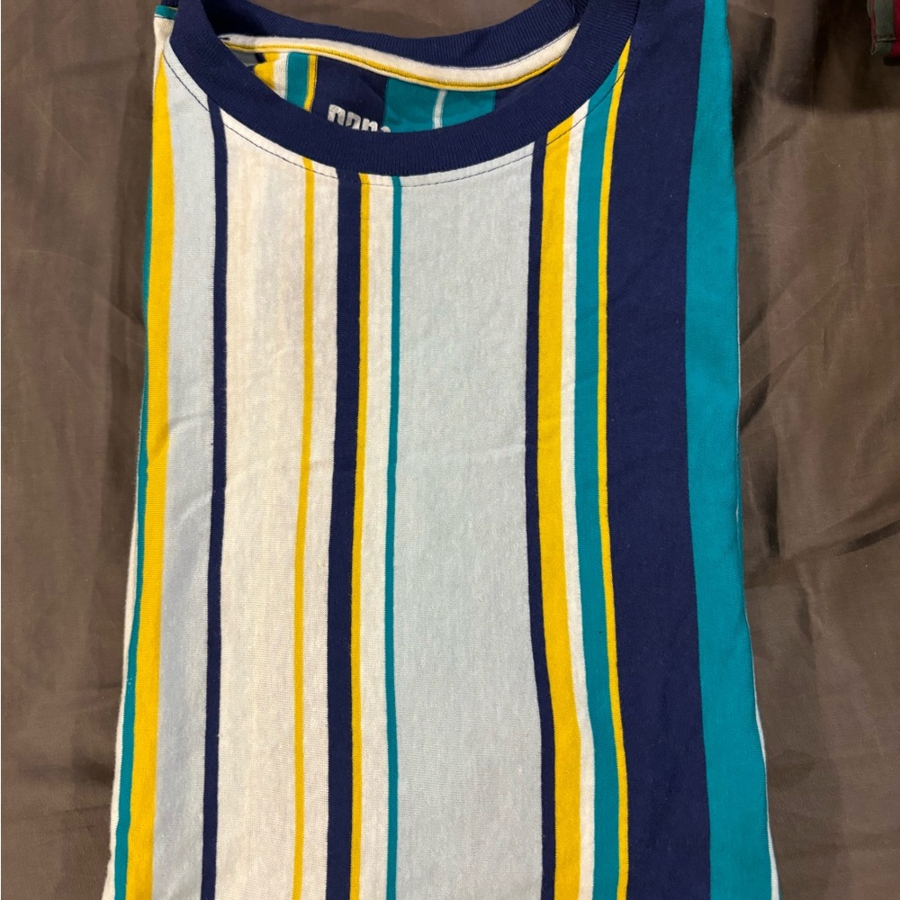 Striped Kids Shirt - Blue, Yellow, White